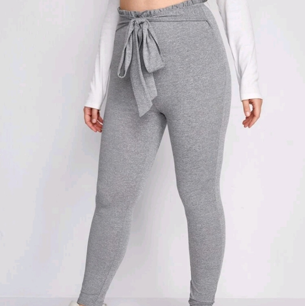 New Plus Waist Tie Front Skinny Pants